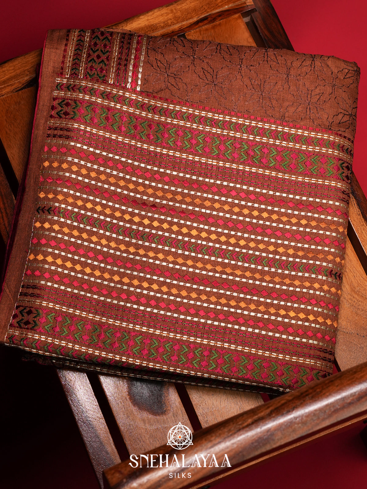 Brown Tussar Saree