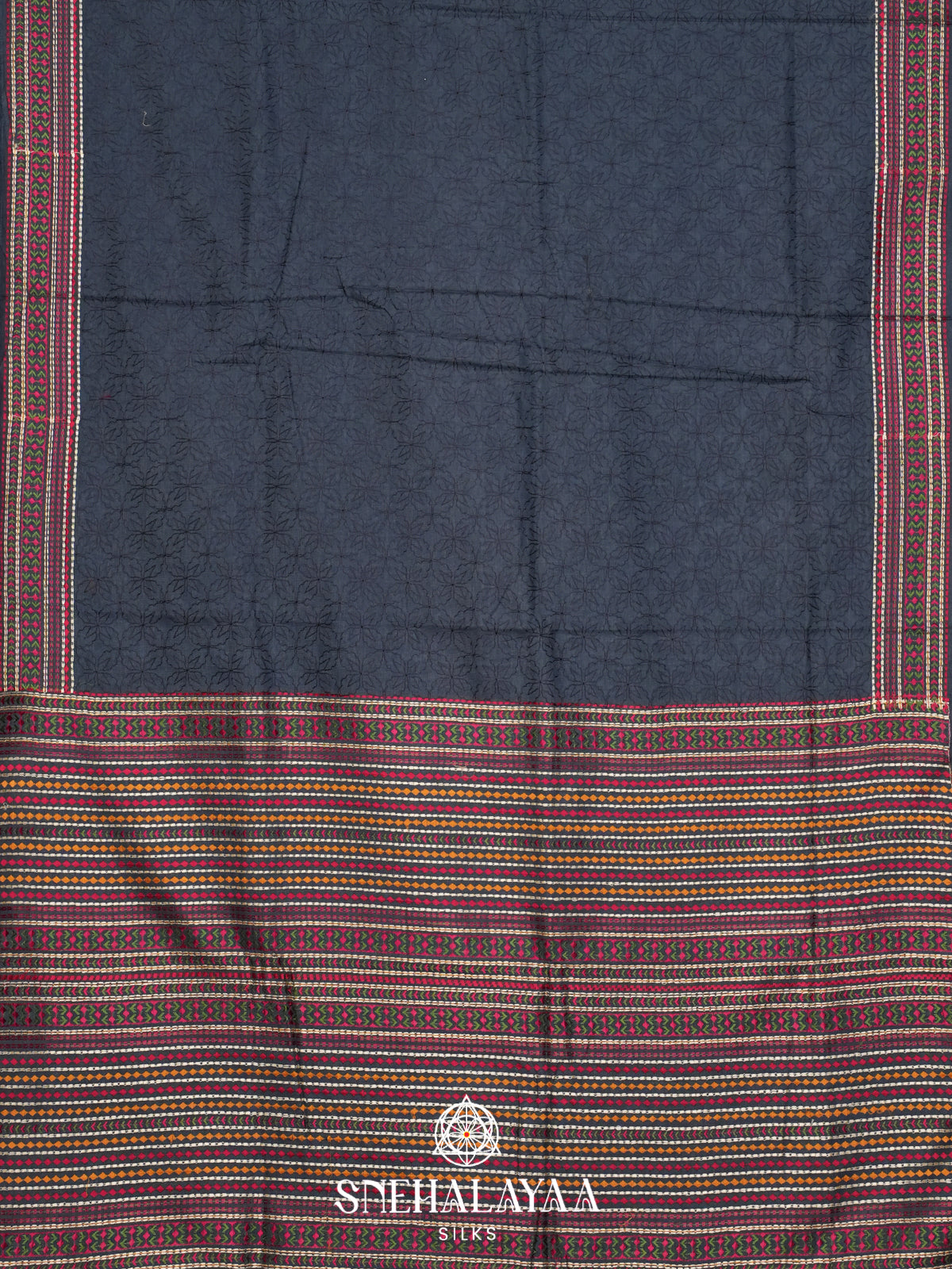 Midnight Blue Tussar Saree