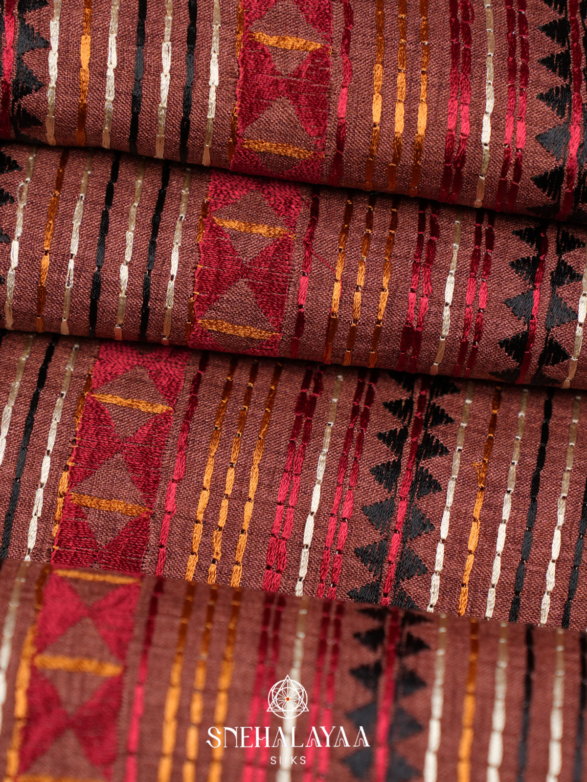 Maroon Tussar Saree