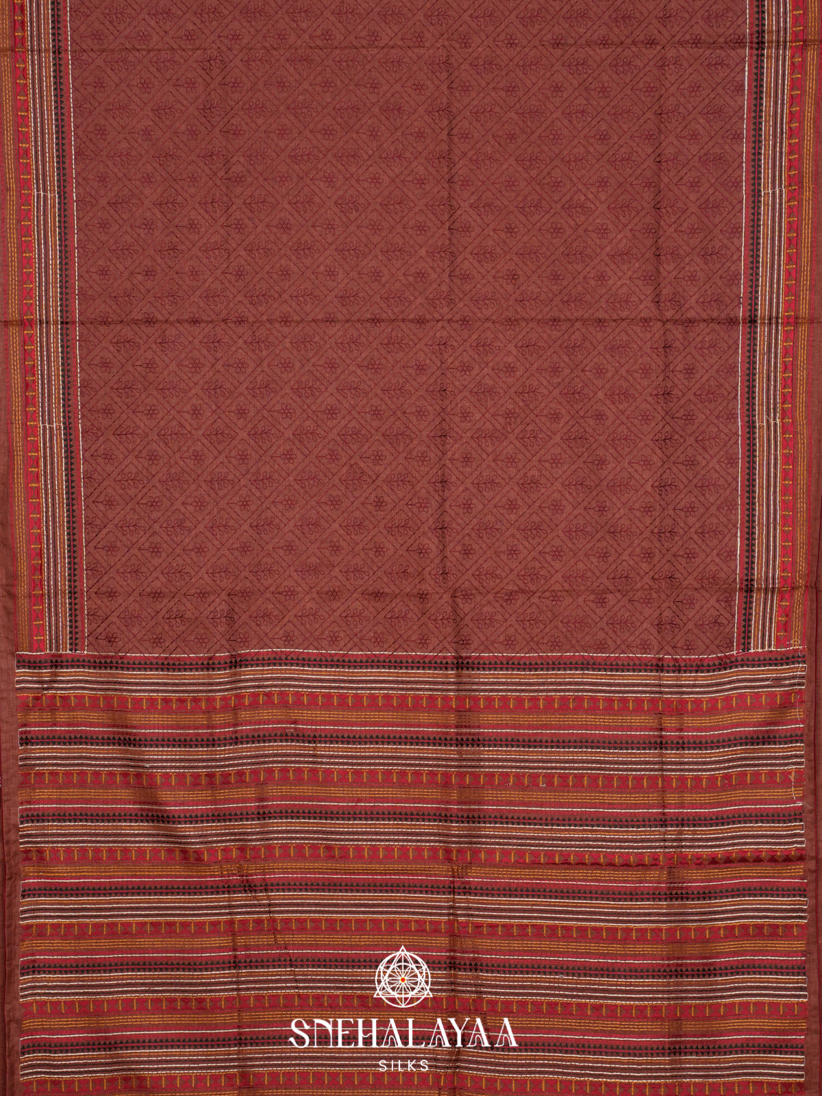 Maroon Tussar Saree