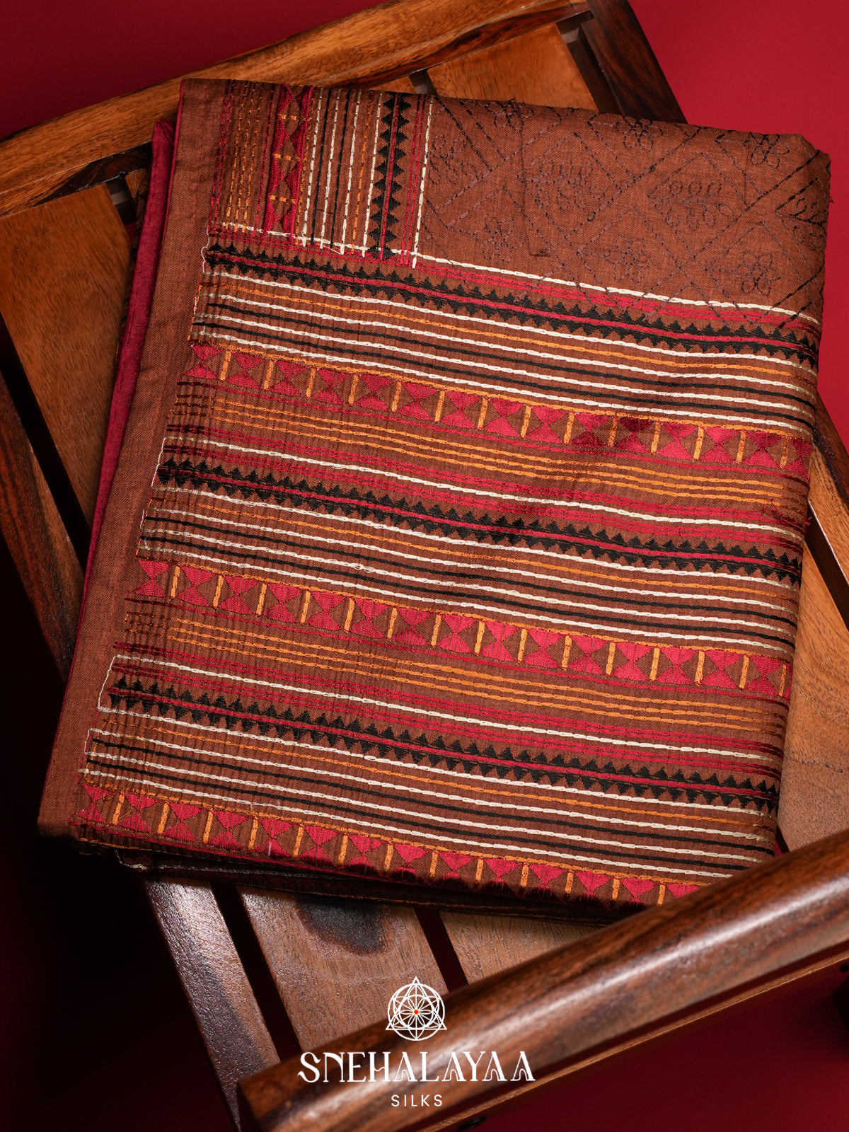 Brown Tussar Saree