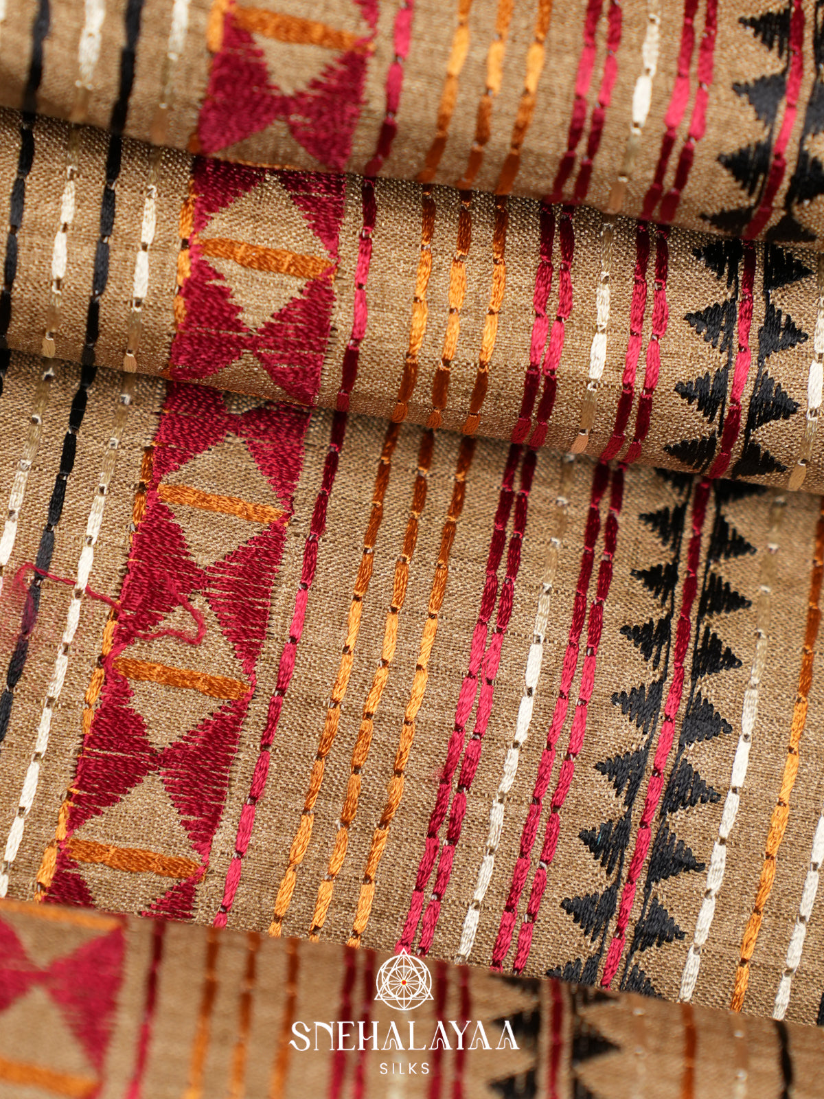 Beige Tussar Saree