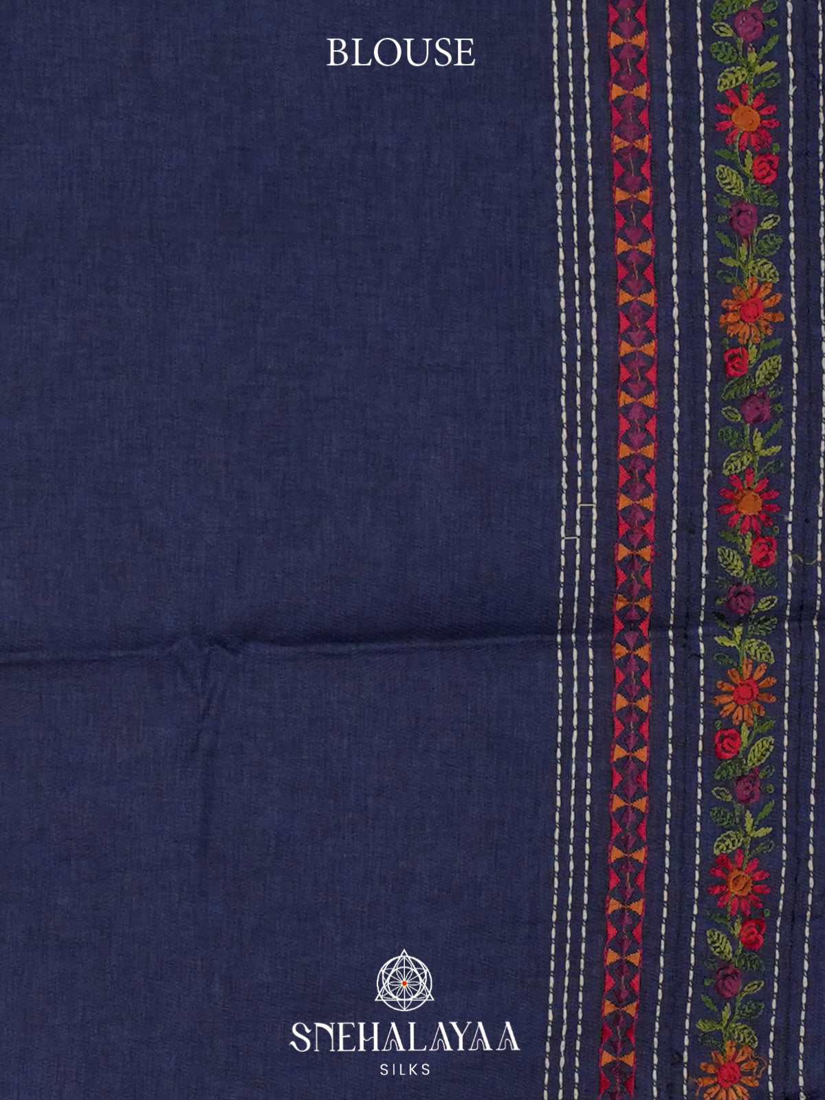 Navy Blue Tussar Saree