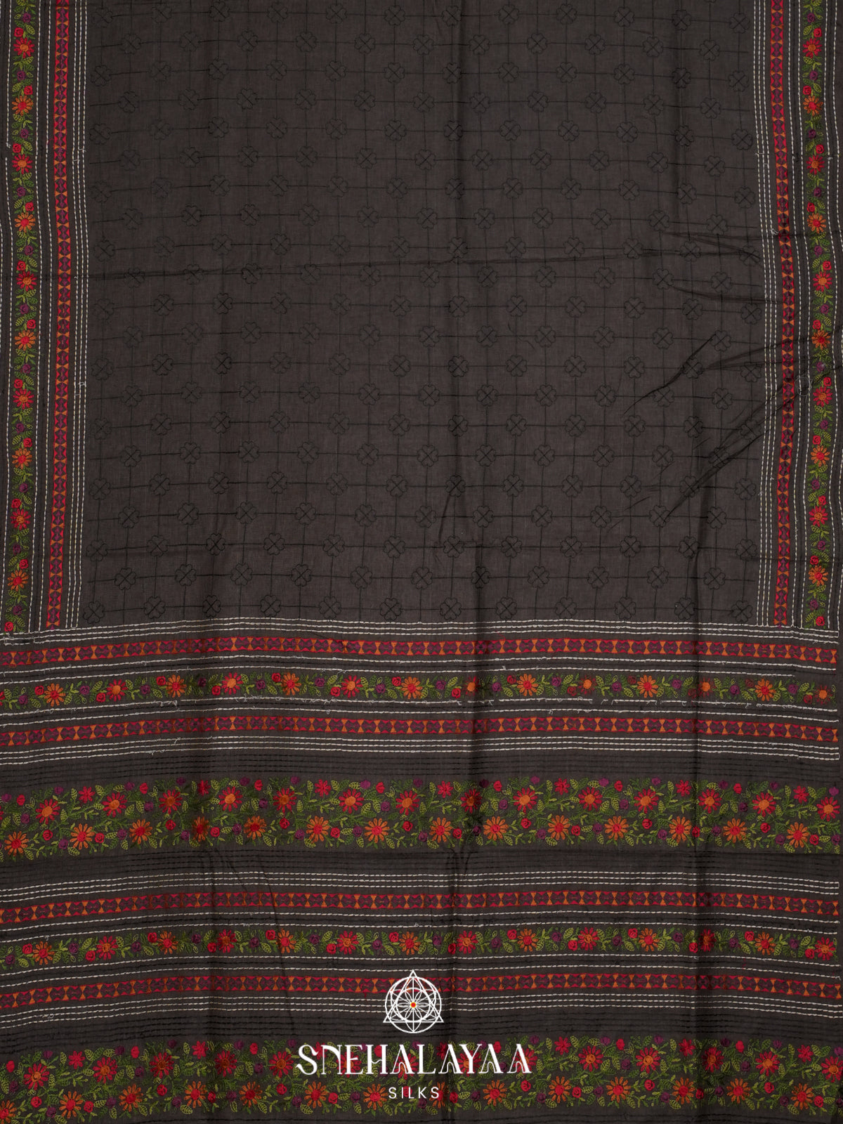 Charcol Black Tussar Saree