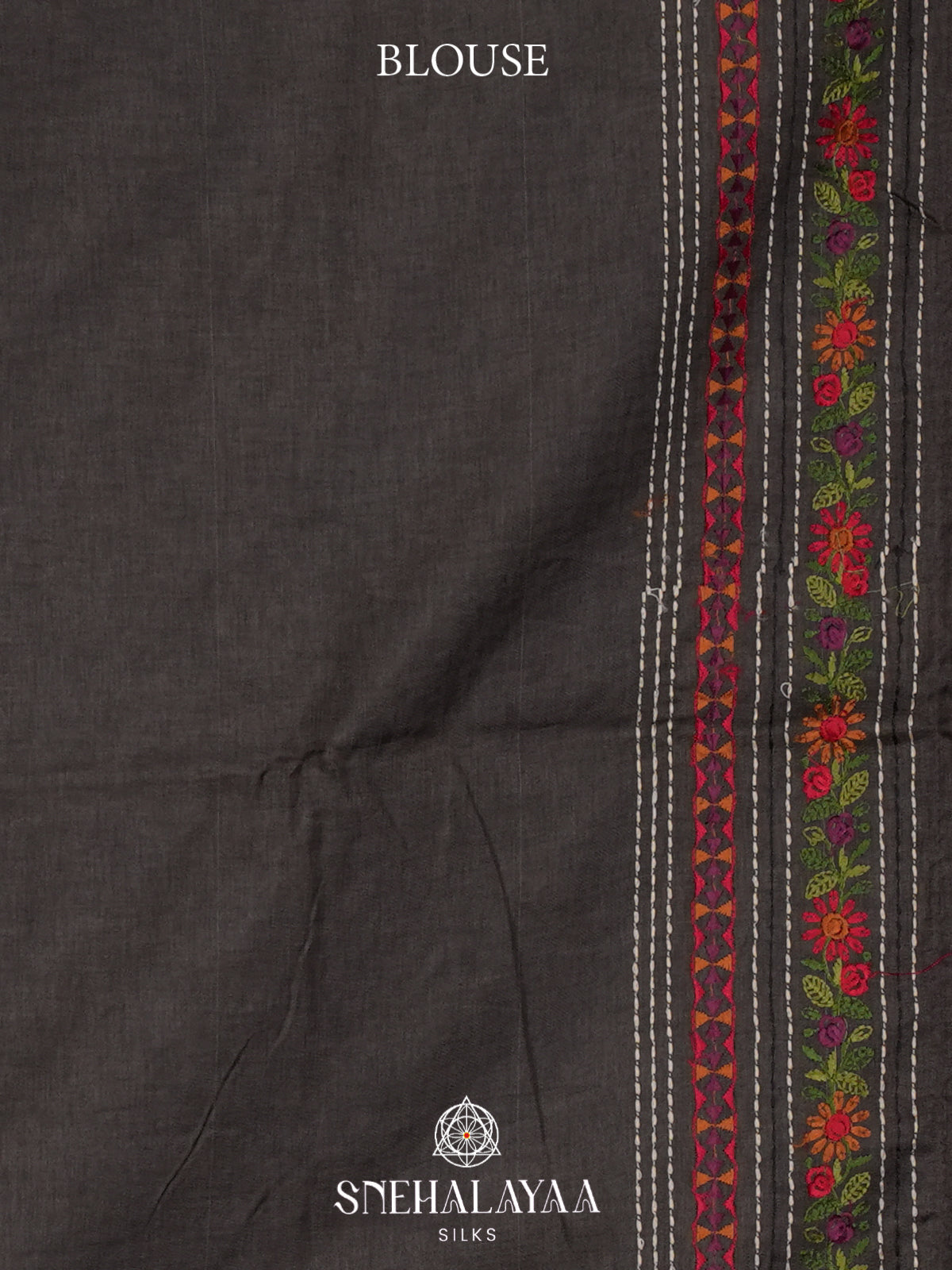 Charcol Black Tussar Saree