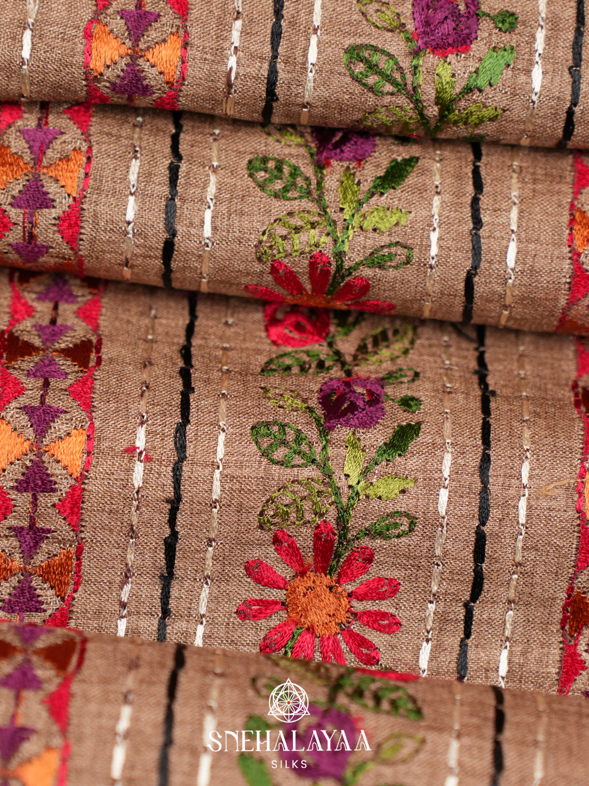 Beige Tussar Saree