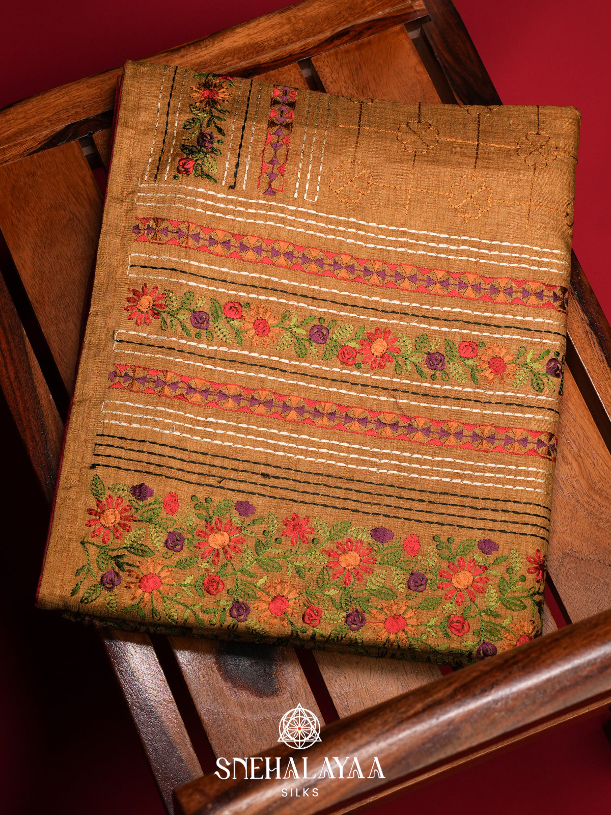 Yellow Tussar Saree