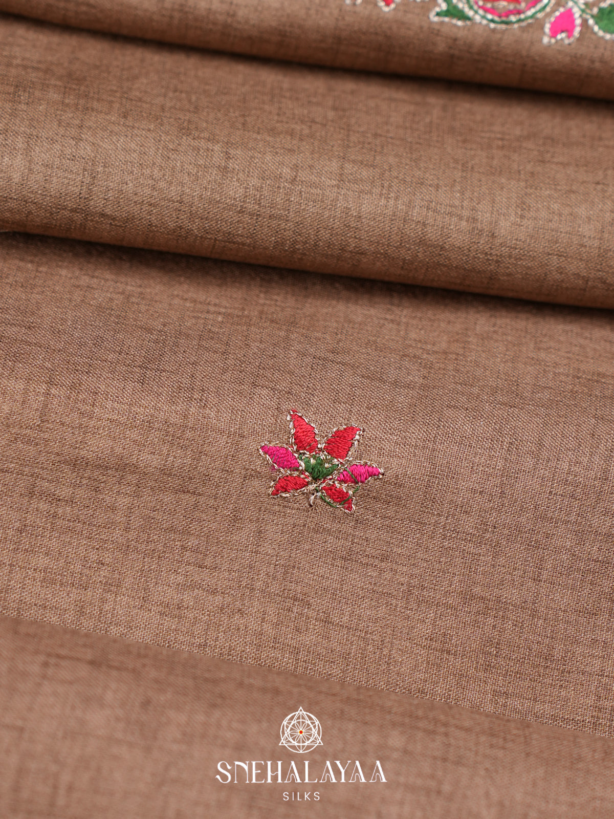 Pale Brown Tussar Saree