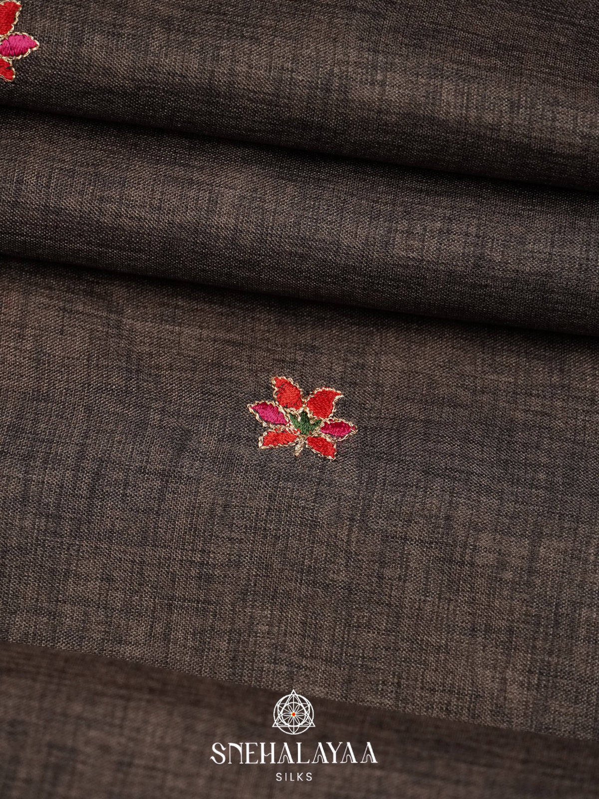 Charcol Black Tussar Saree