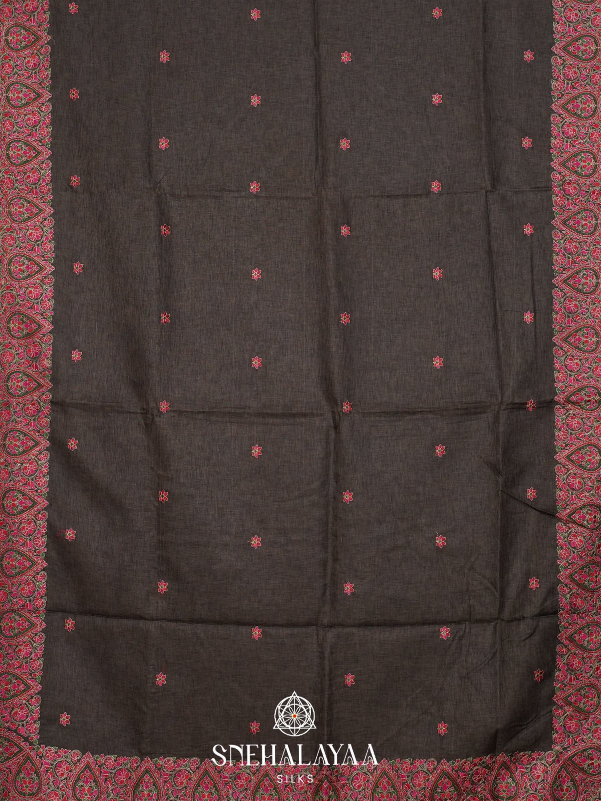 Charcol Black Tussar Saree