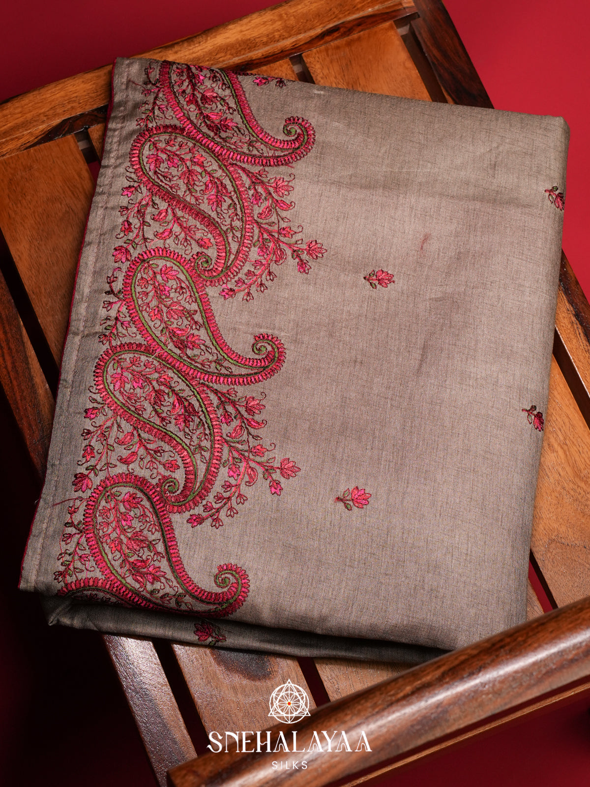 Beige Tussar Saree