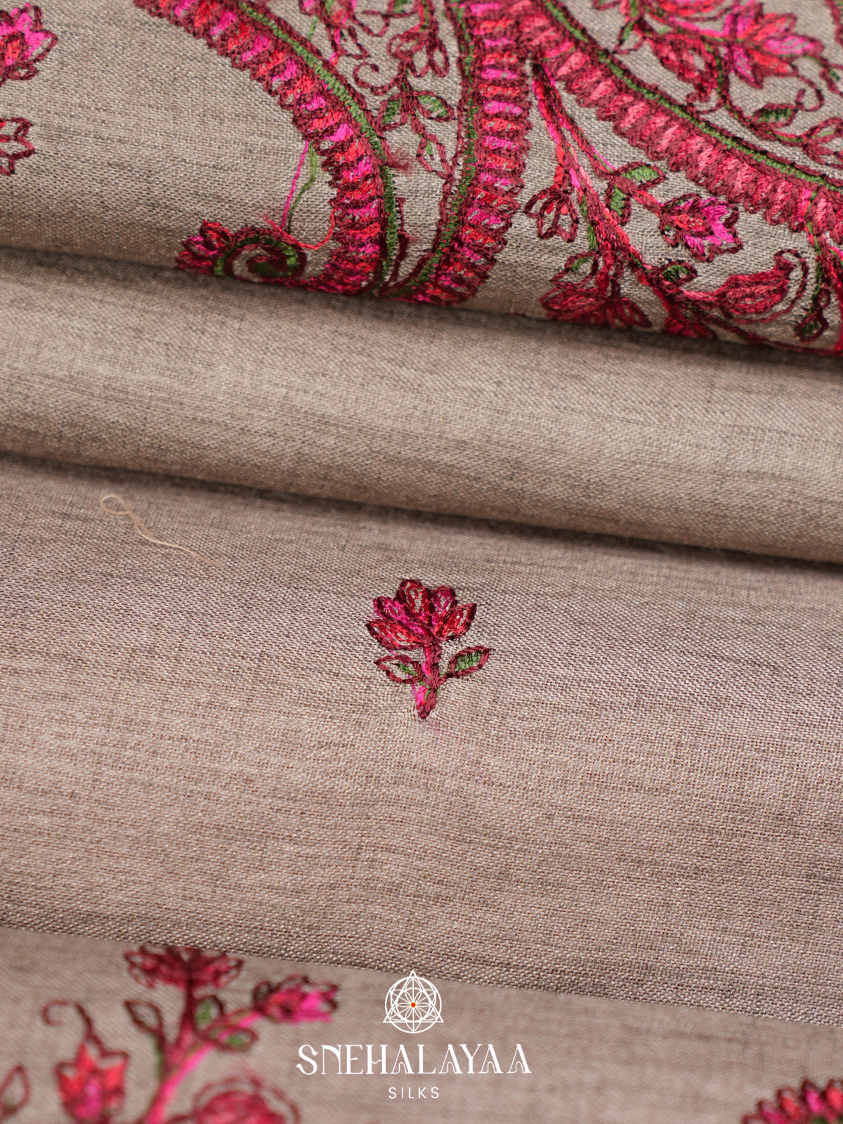 Beige Tussar Saree