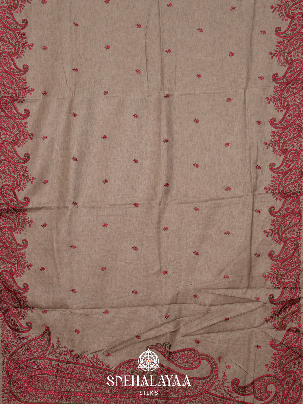 Beige Tussar Saree
