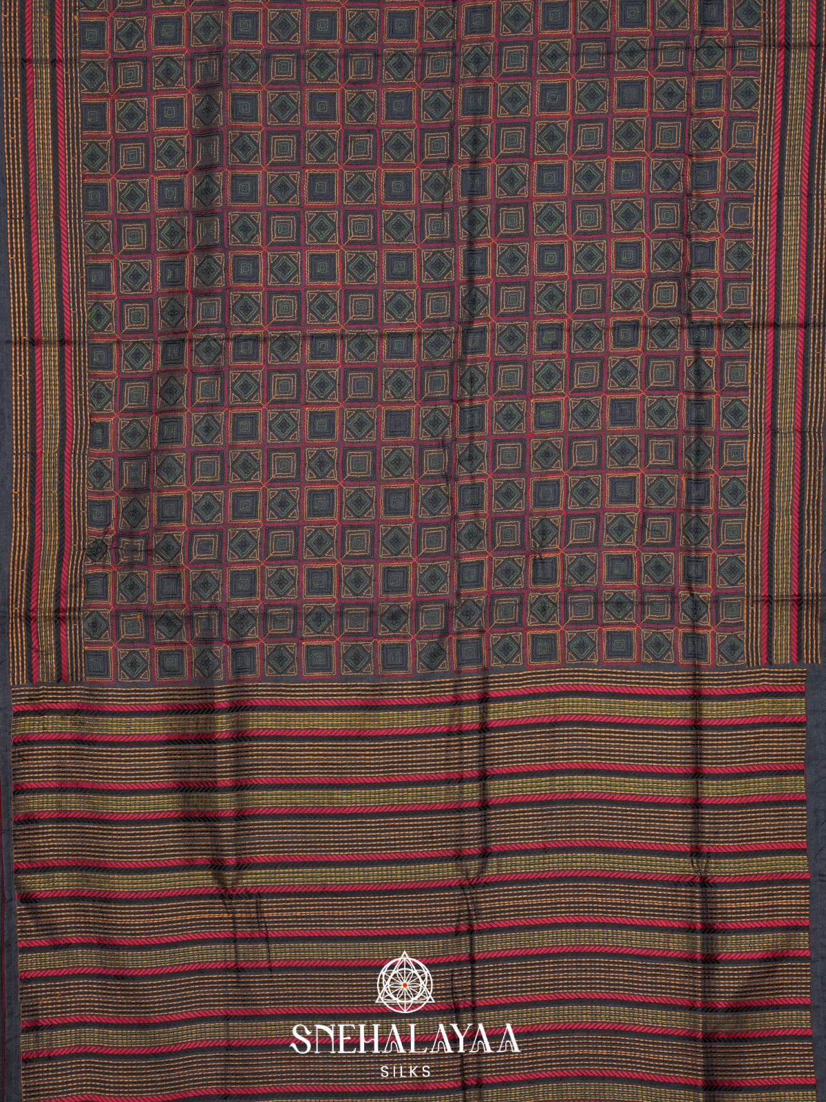 Blue Tussar Saree