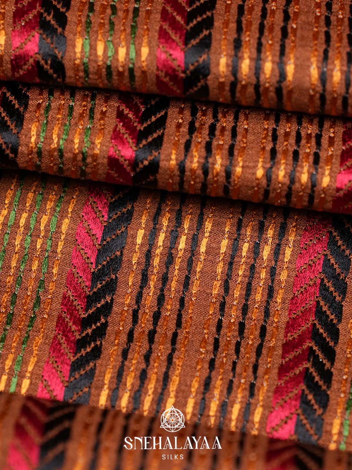 Burnt Orange Tussar Saree