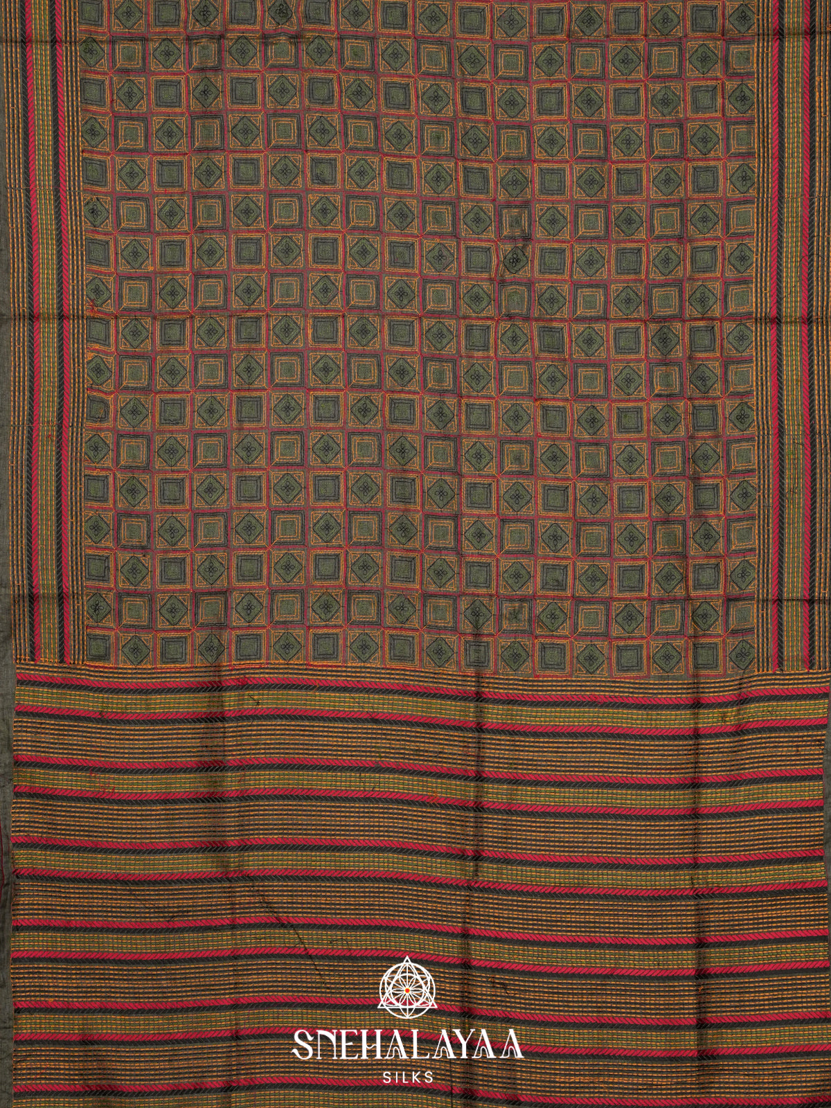 Green Tussar Saree