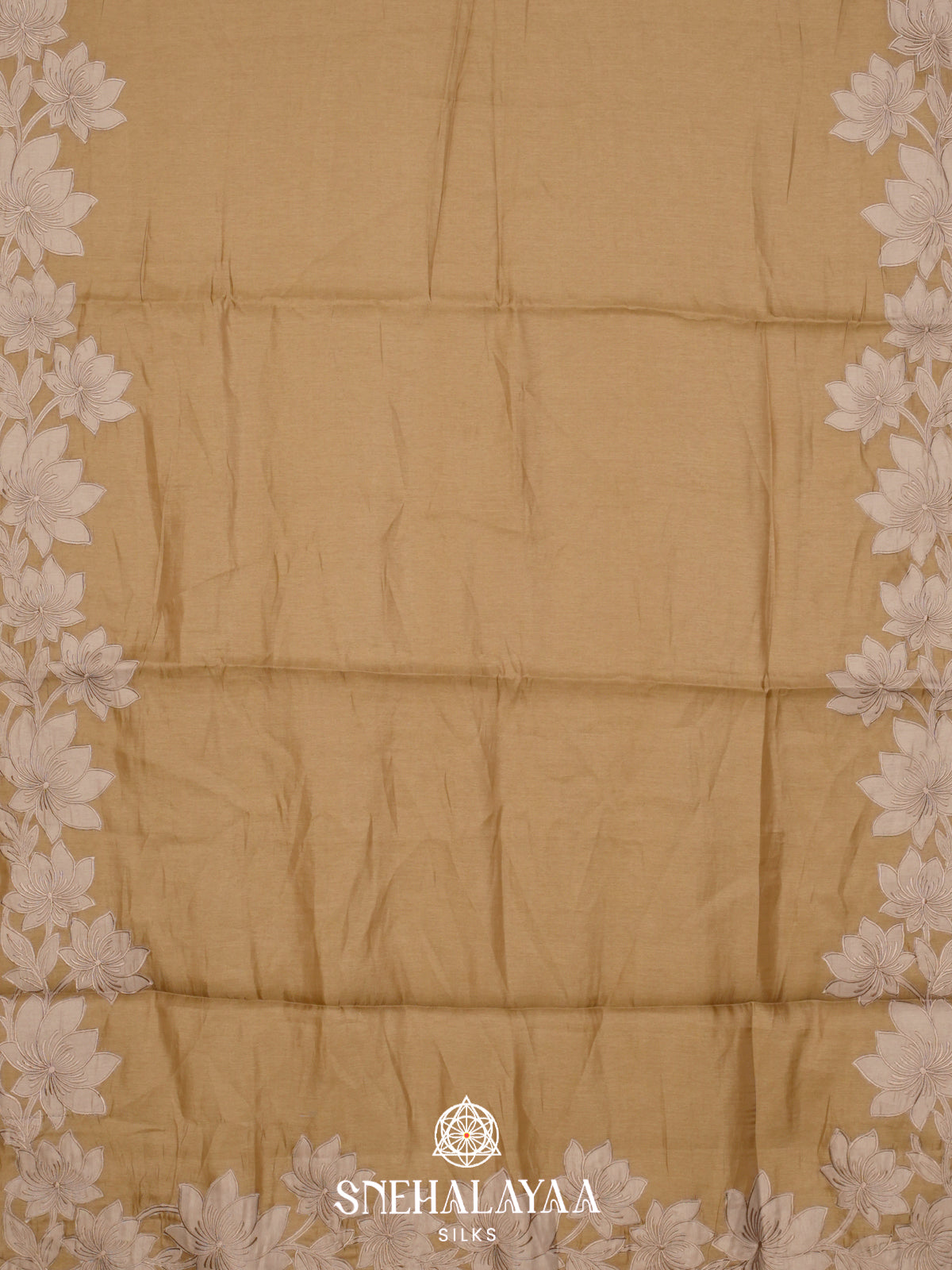 Beige Gold Raw Silk Saree