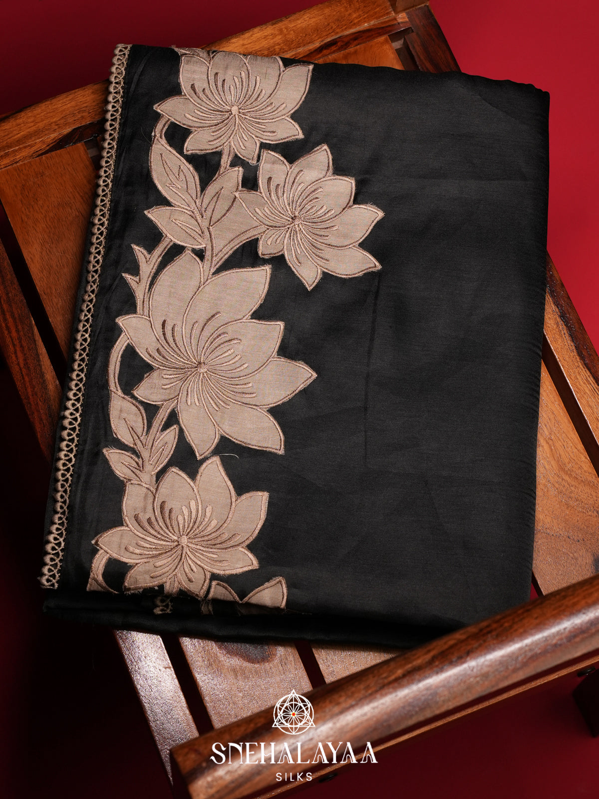 Black Raw Silk Saree
