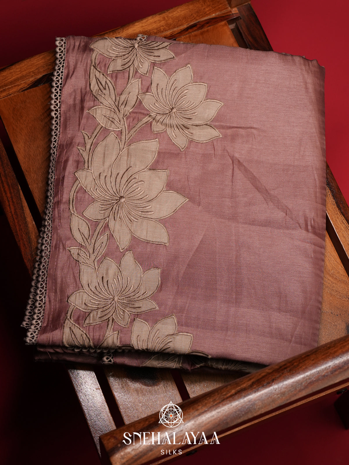 Mauve Raw Silk Saree