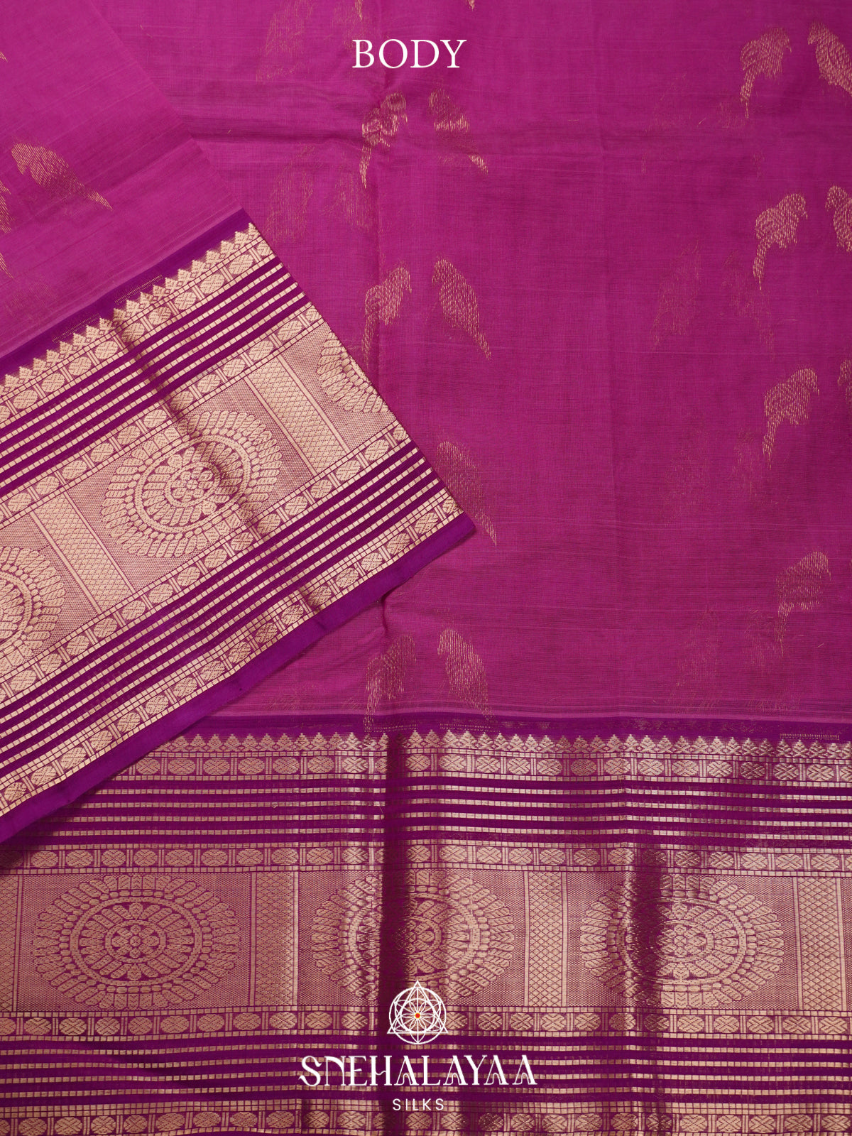 Magenta Mangalagiri Silk Cotton Saree