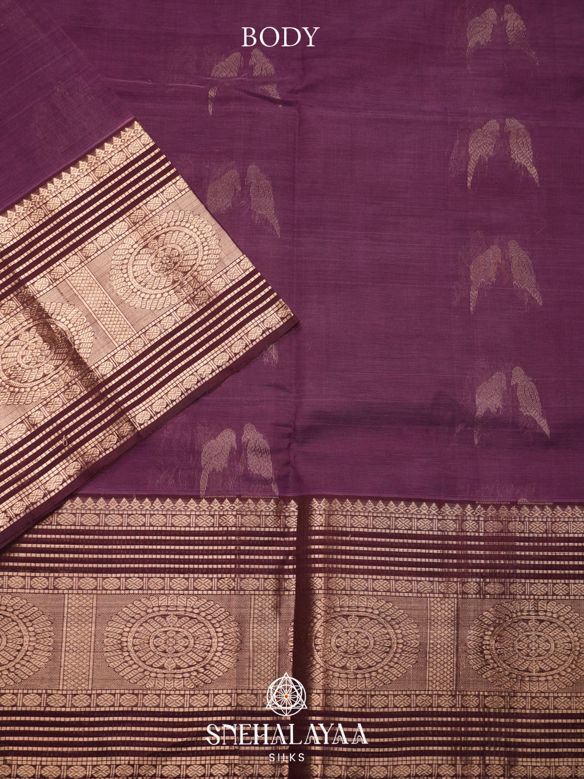 Mauve Purple Mangalagiri Silk Cotton Saree