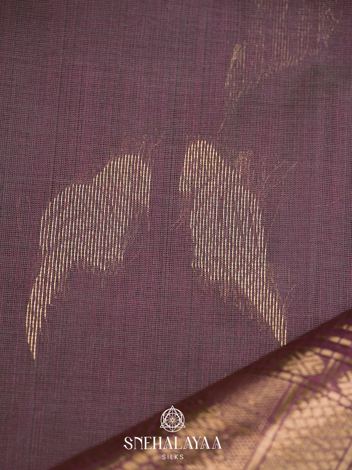 Taupe Mauve Mangalagiri Silk Cotton Saree