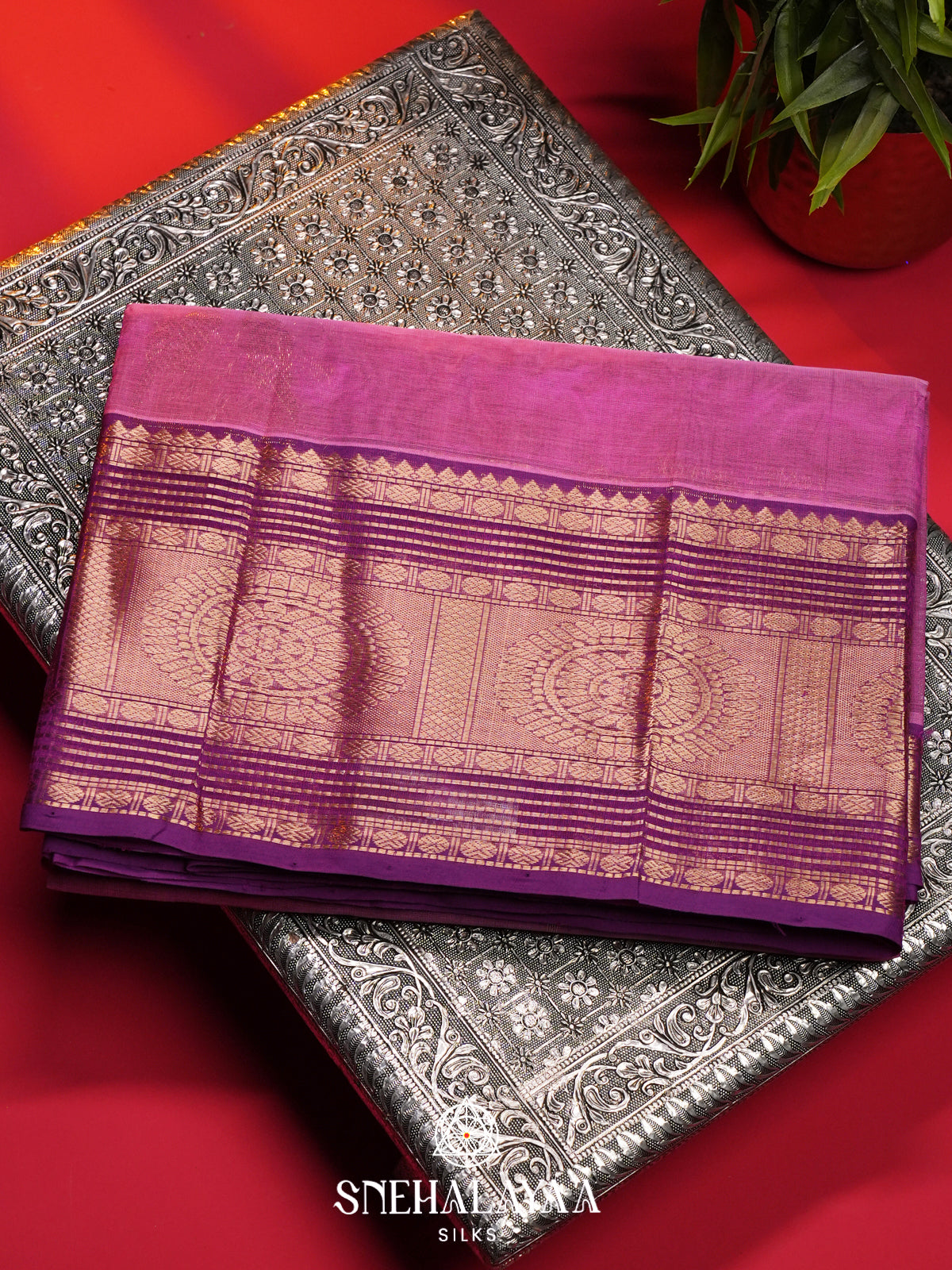 Orchid Pink Mangalagiri Silk Cotton Saree