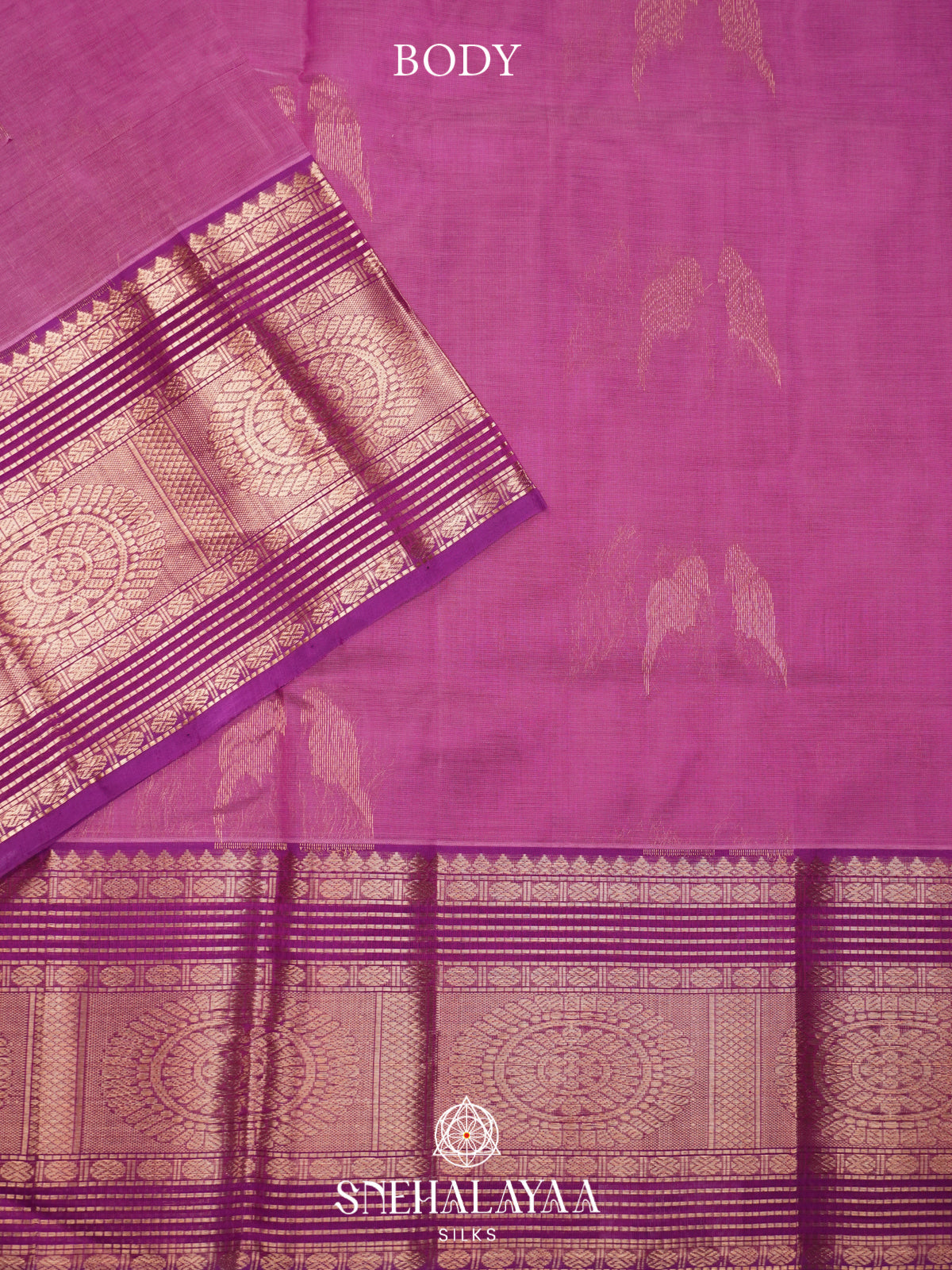 Orchid Pink Mangalagiri Silk Cotton Saree