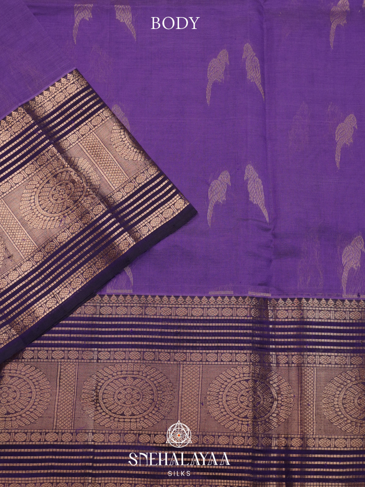 Violet Mangalagiri Silk Cotton Saree
