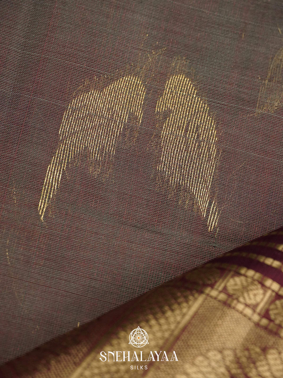 Taupe Mangalagiri Silk Cotton Saree