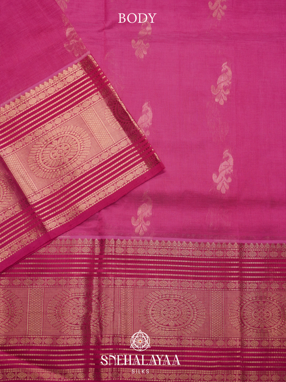 Pink Mangalagiri Silk Cotton Saree