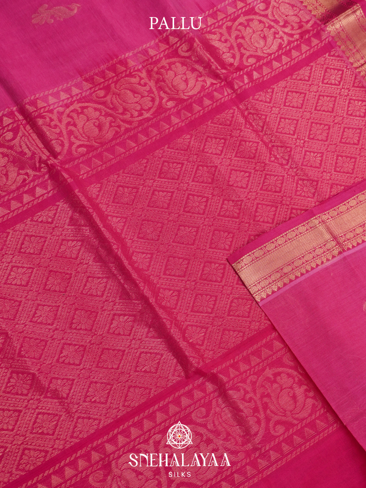 Pink Mangalagiri Silk Cotton Saree