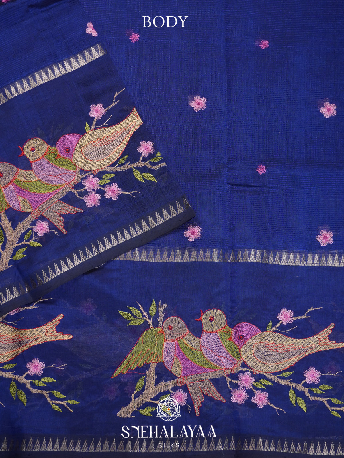 Blue Mangalagiri Silk Cotton Saree