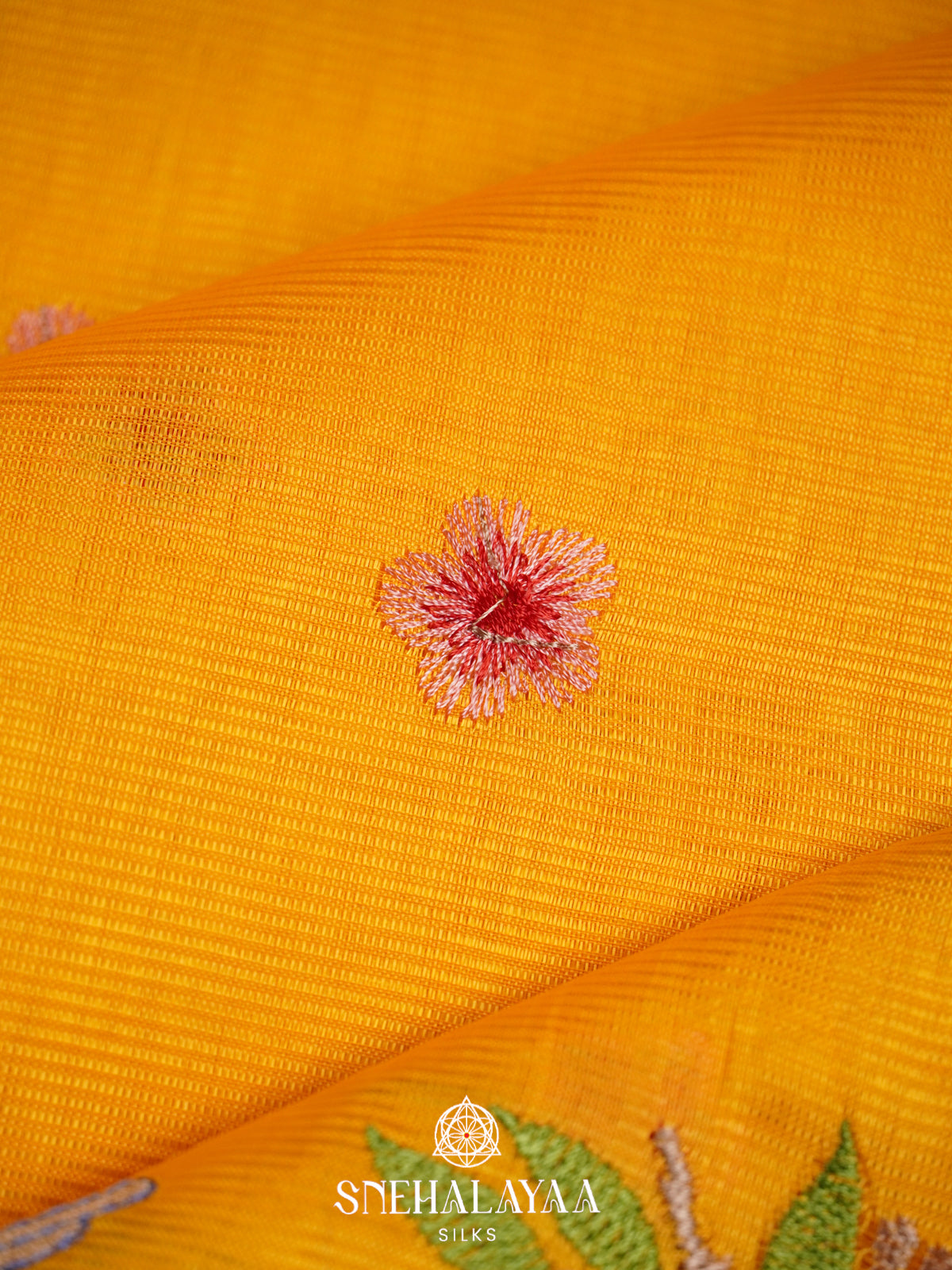Yellow Mangalagiri Silk Cotton Saree