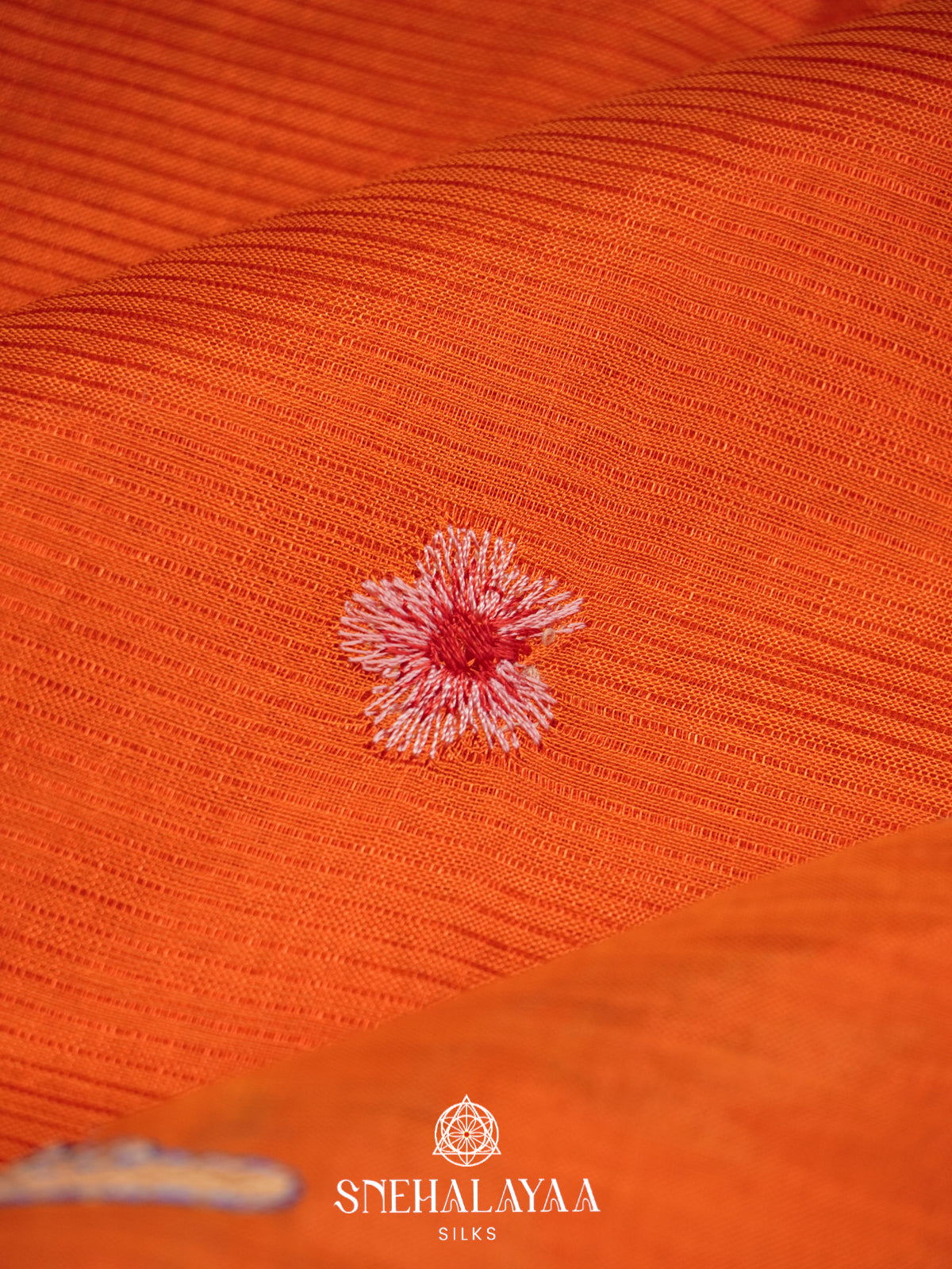 Orange Mangalagiri Silk Cotton Saree