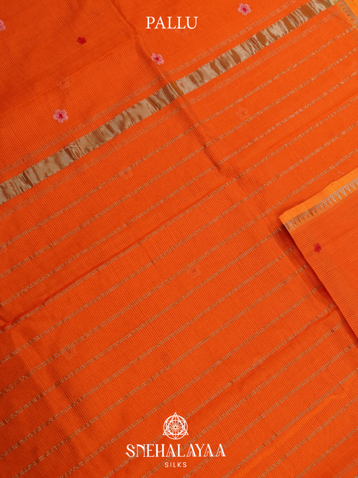 Orange Mangalagiri Silk Cotton Saree