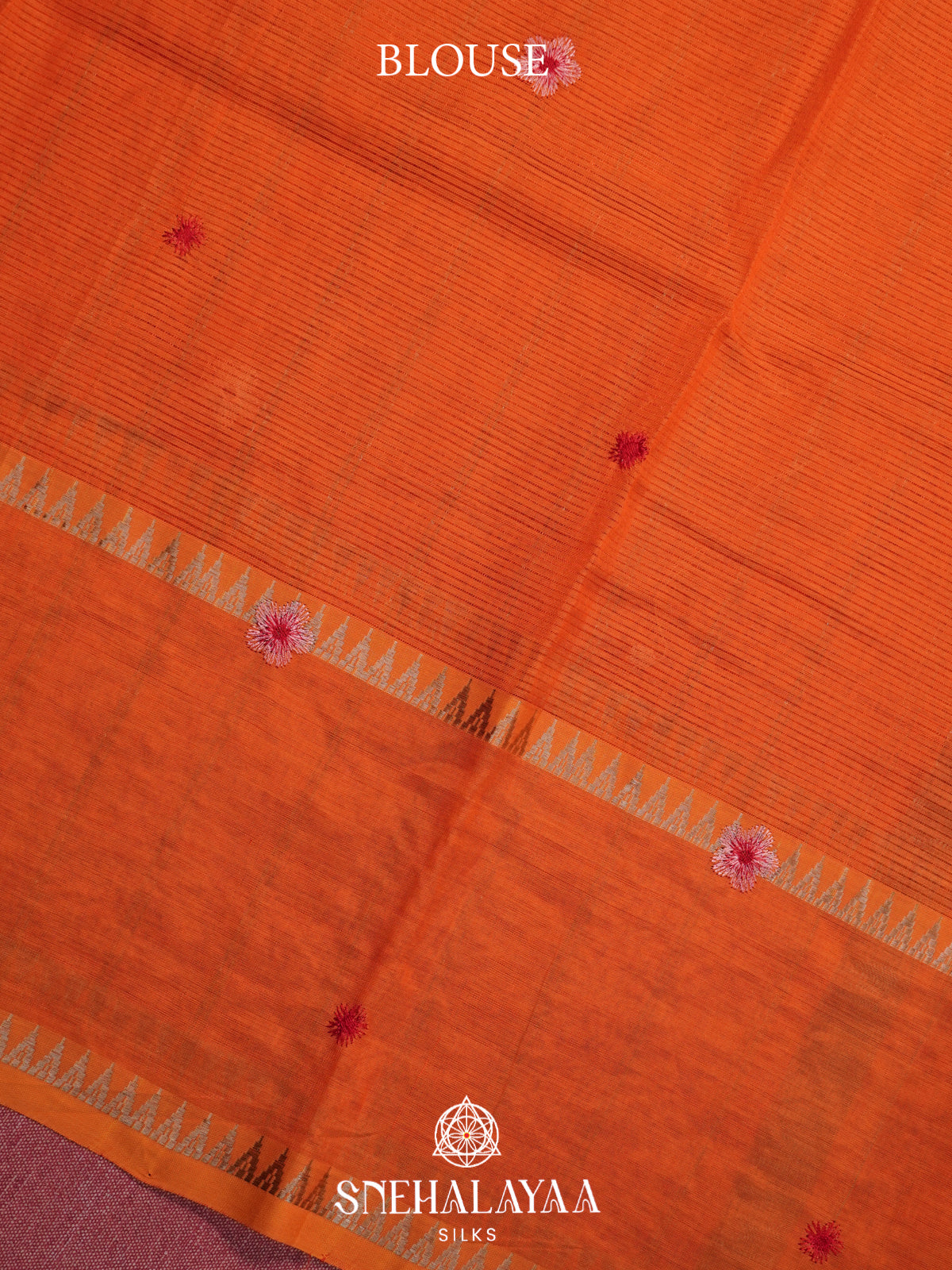 Orange Mangalagiri Silk Cotton Saree