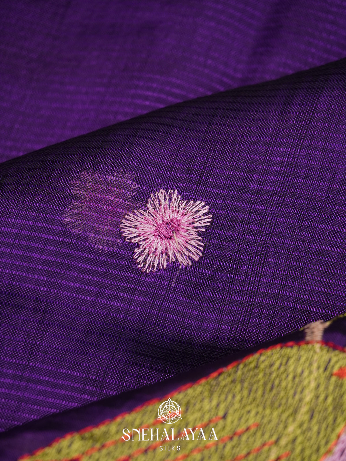 Purple Mangalagiri Silk Cotton Saree