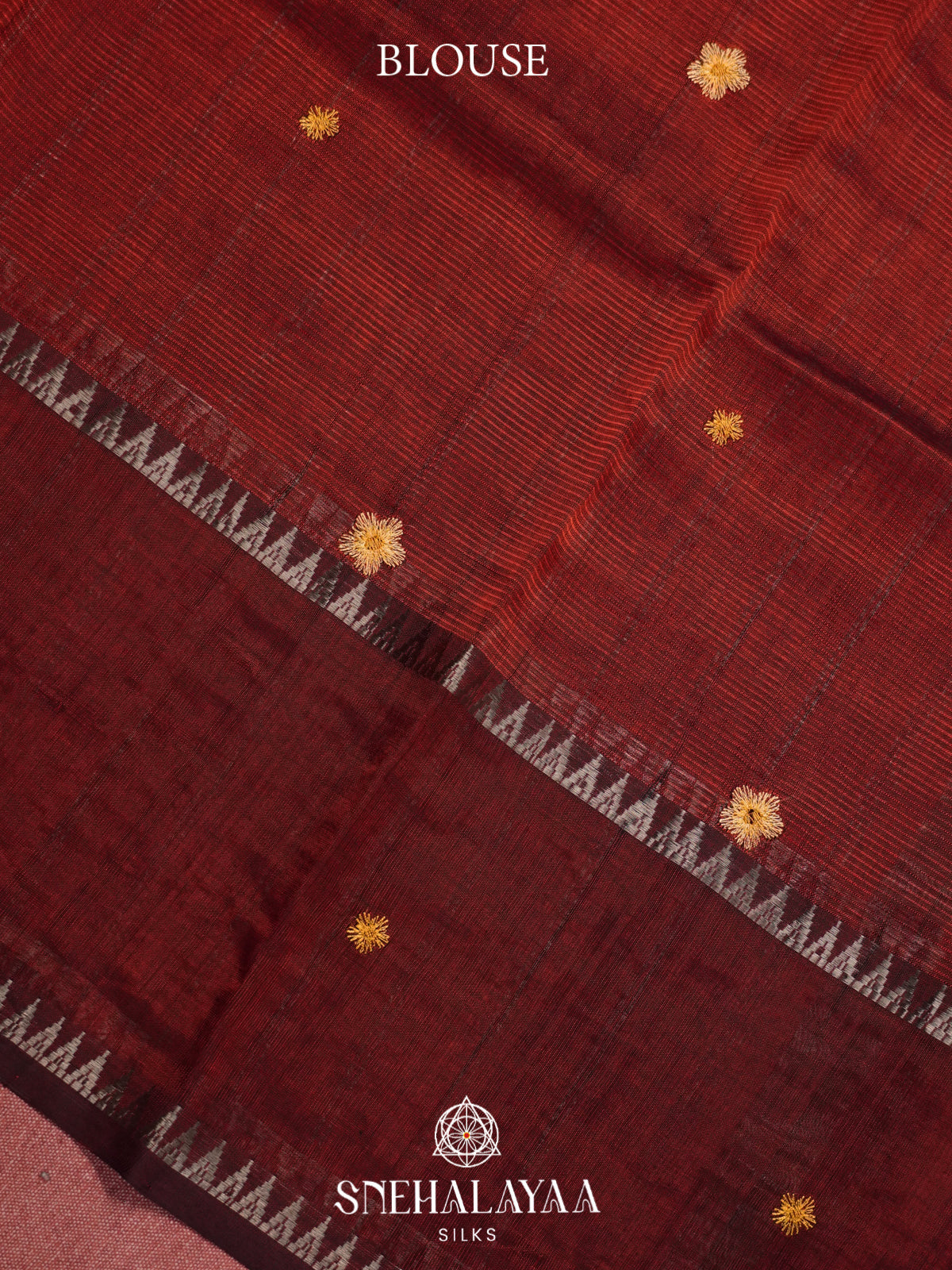 Maroon Mangalagiri Silk Cotton Saree