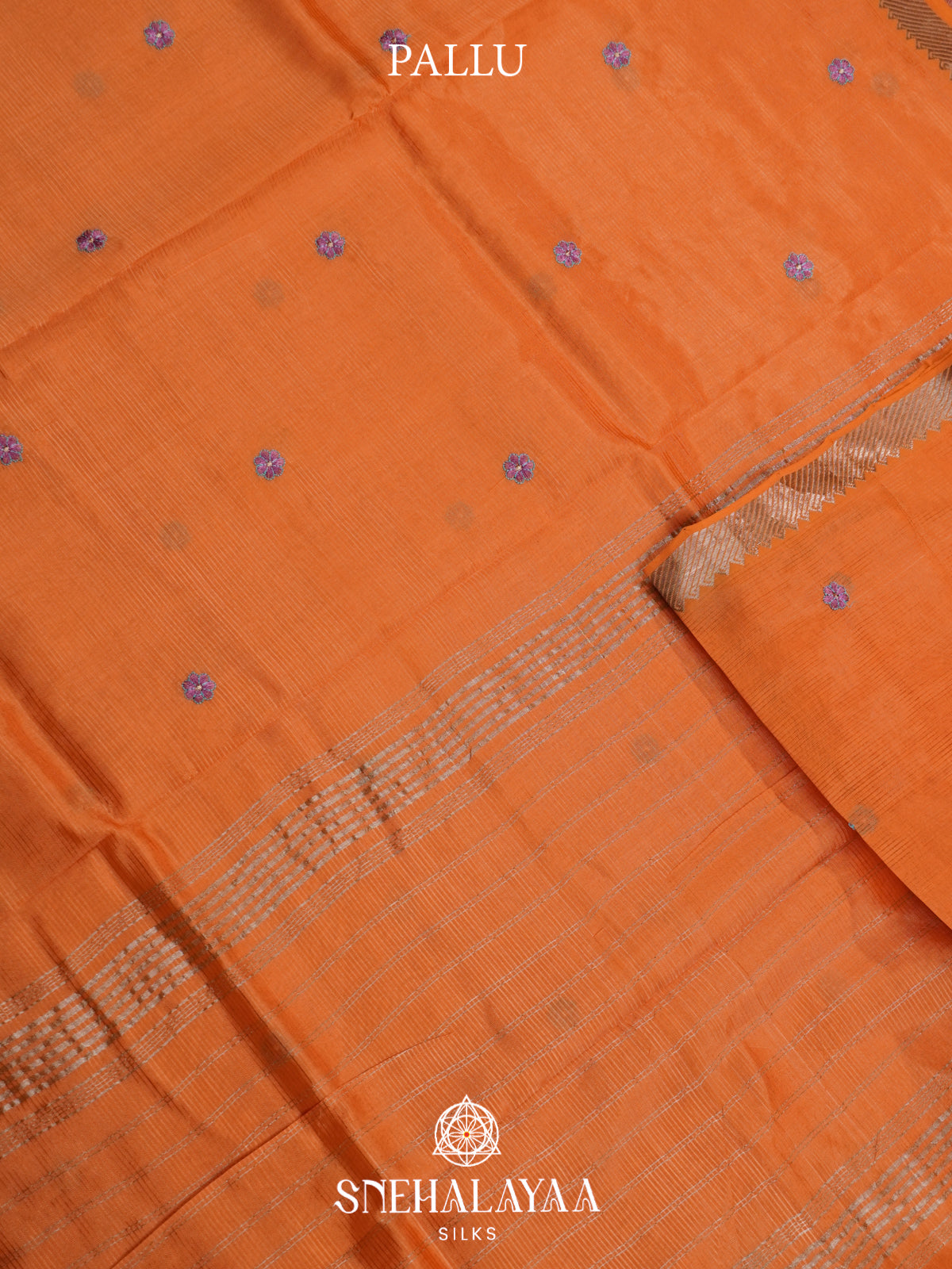Orange Mangalagiri Silk Cotton Saree