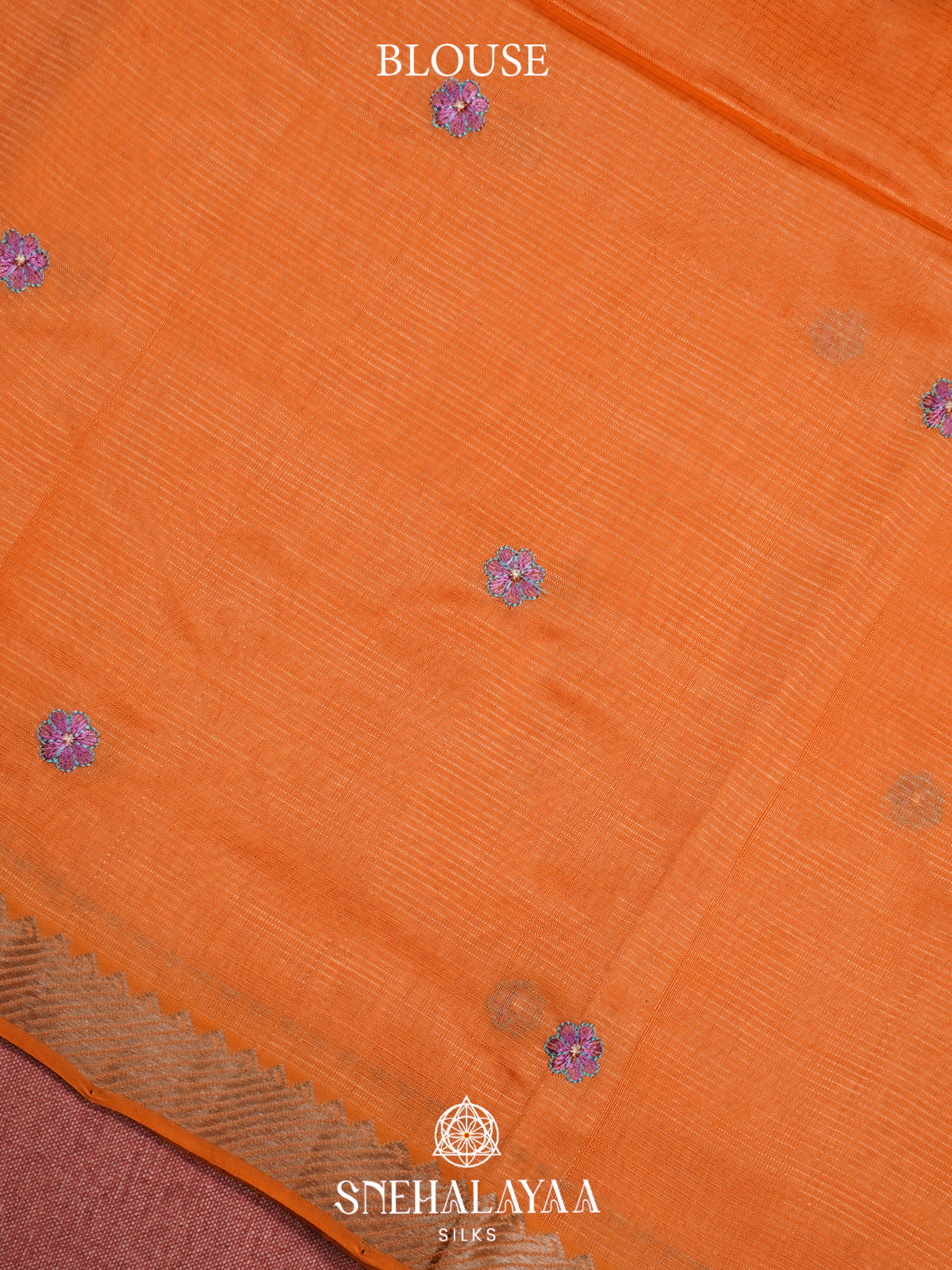 Orange Mangalagiri Silk Cotton Saree