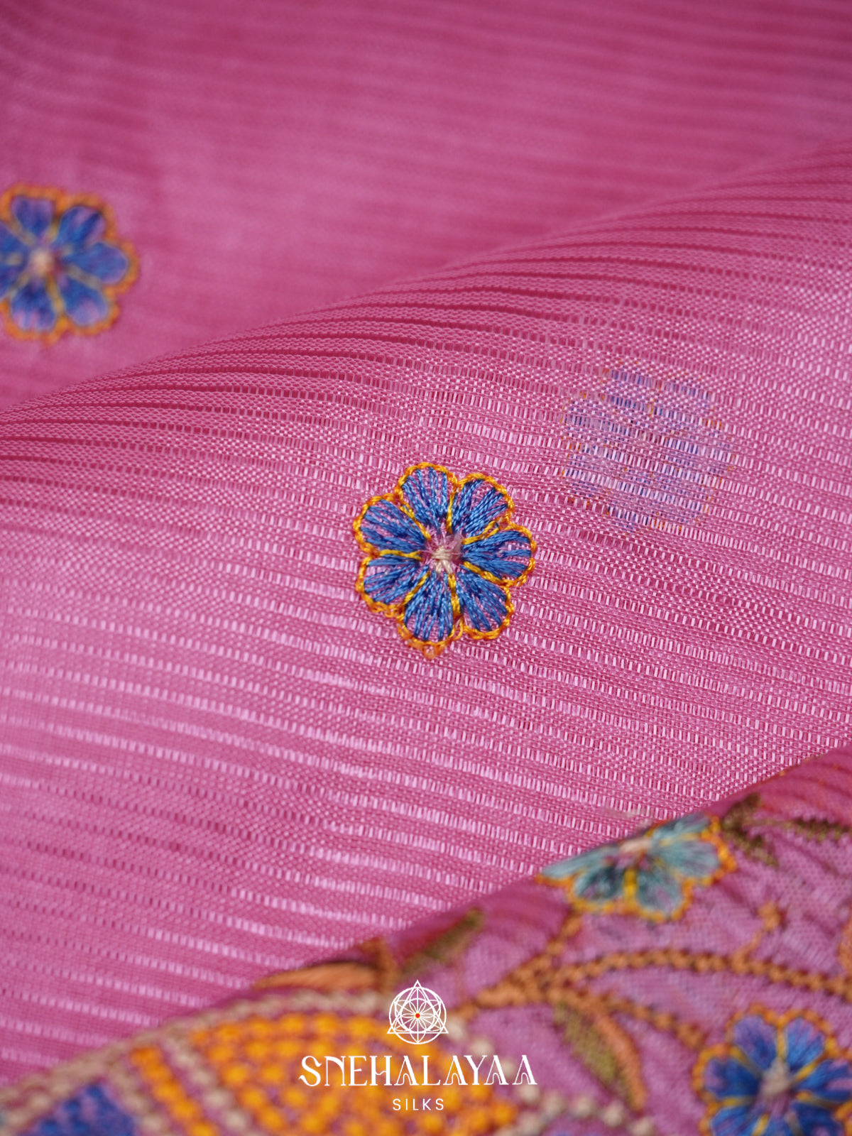 Baby Pink Mangalagiri Silk Cotton Saree