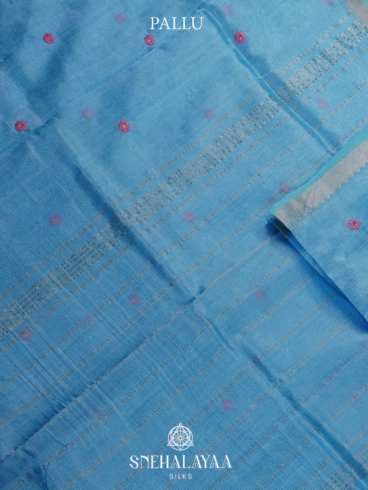 Sky Blue Mangalagiri Silk Cotton Saree