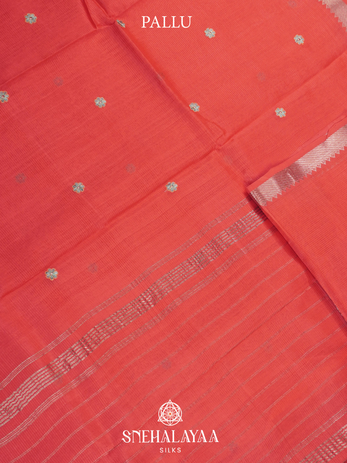 Coral Mangalagiri Silk Cotton Saree