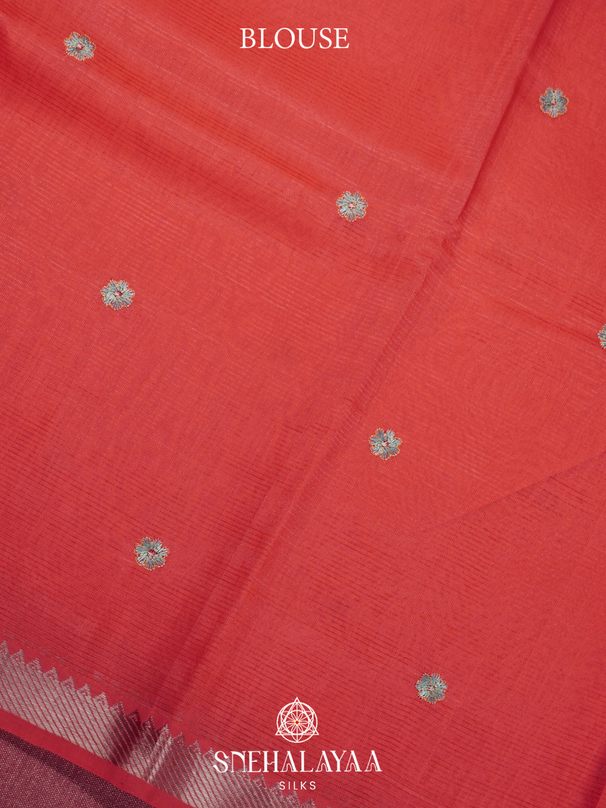 Coral Mangalagiri Silk Cotton Saree