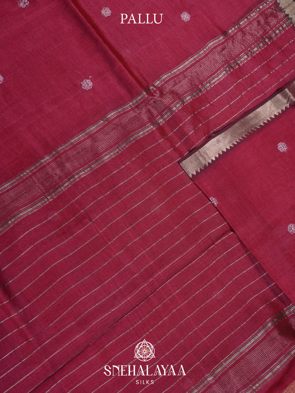 Wine Mangalagiri Silk Cotton Saree