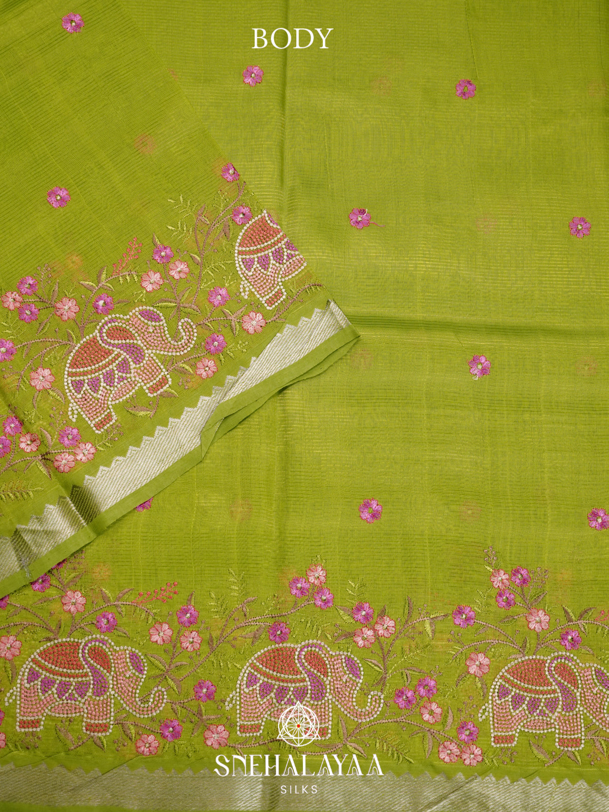Green Mangalagiri Silk Cotton Saree
