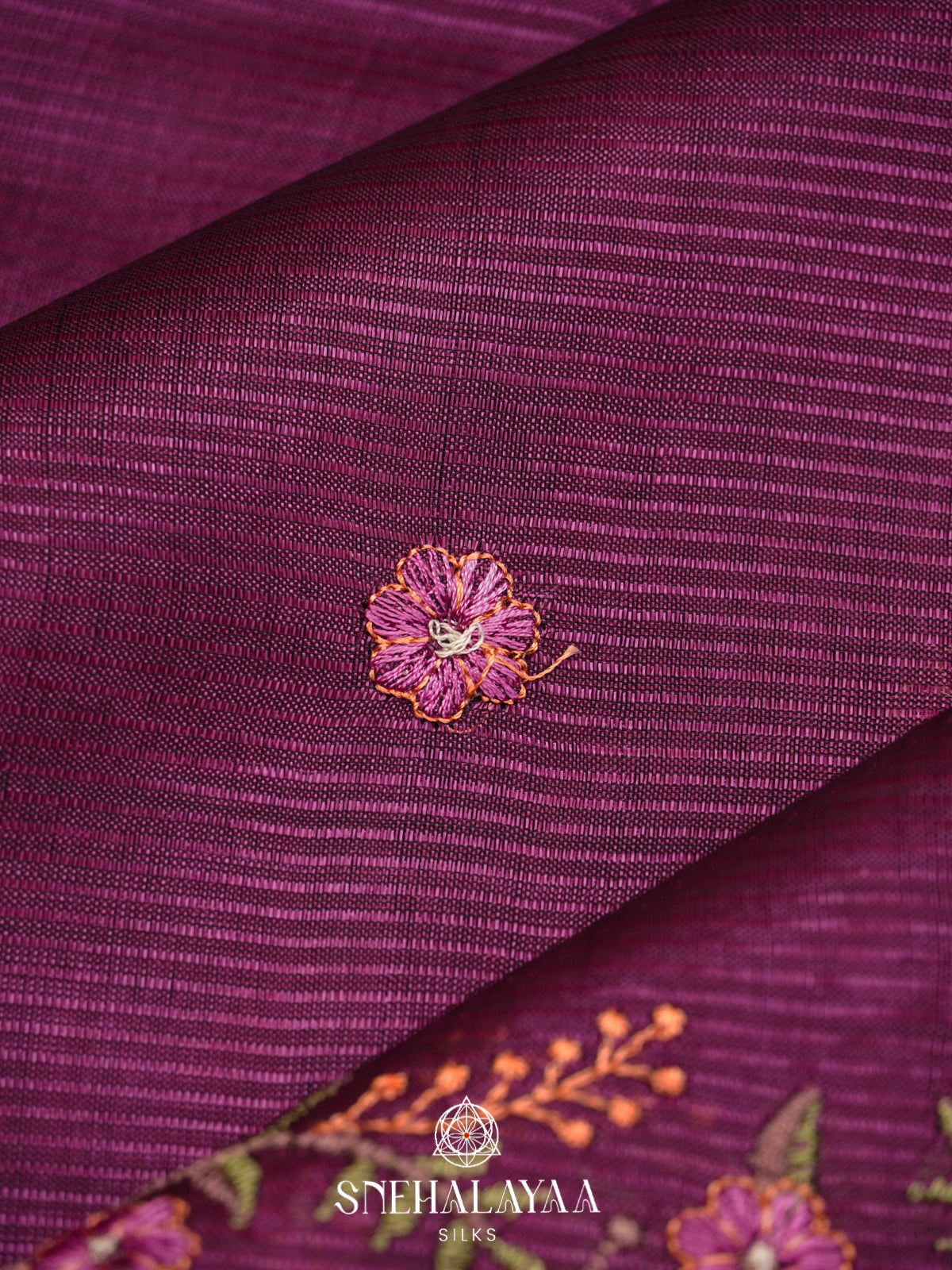 Purple Mangalagiri Silk Cotton Saree