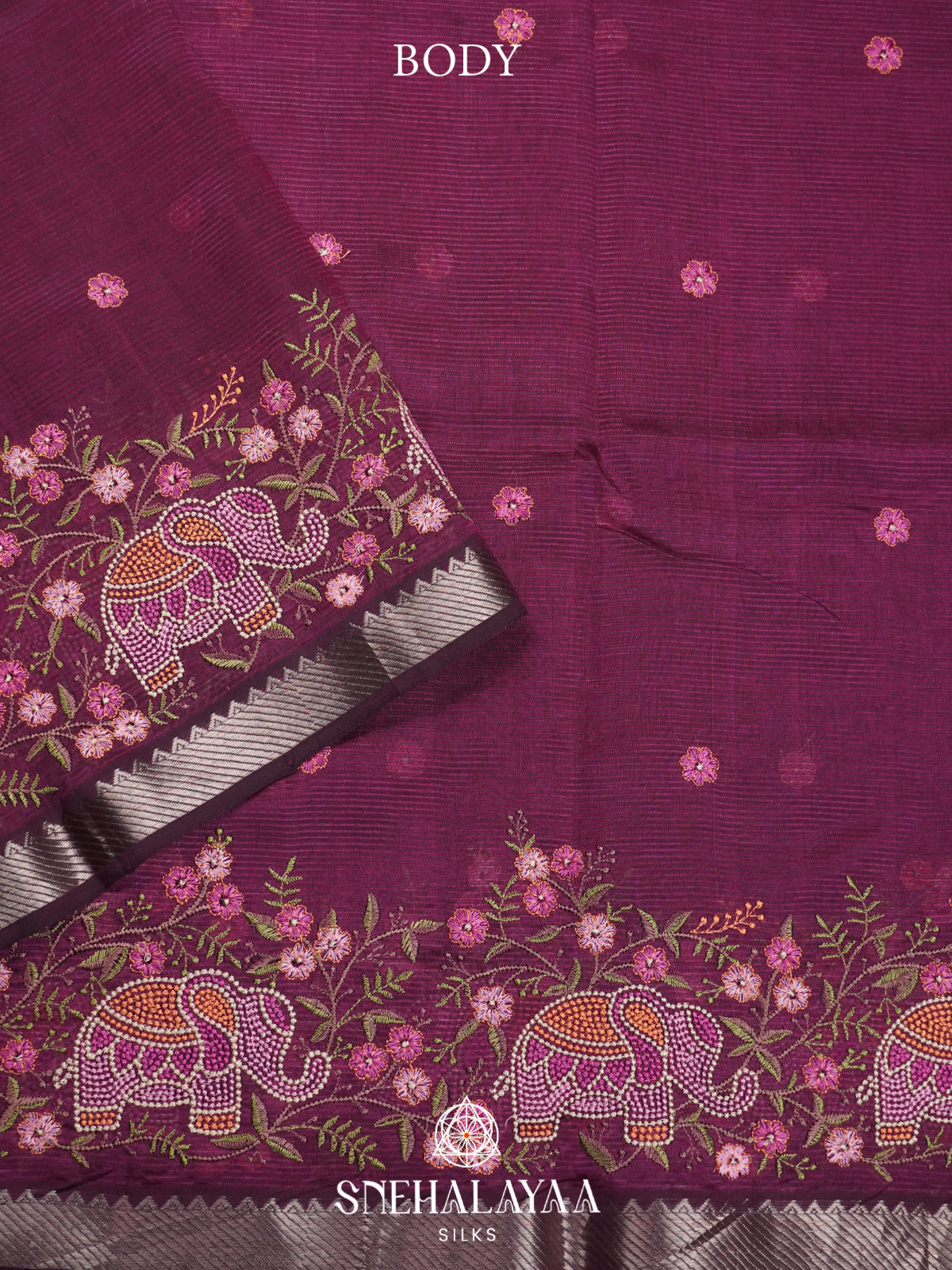 Purple Mangalagiri Silk Cotton Saree