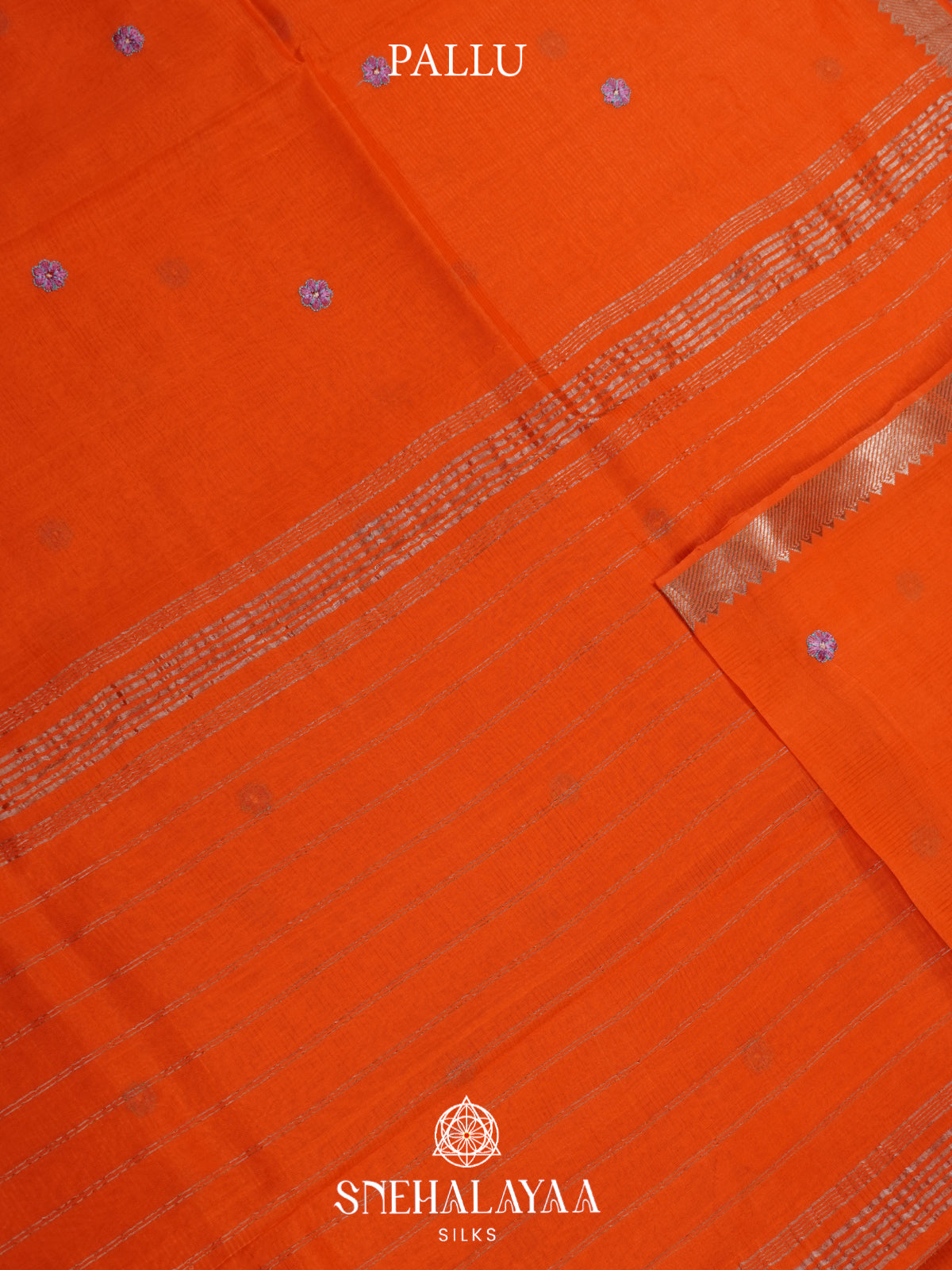 Orange Mangalagiri Silk Cotton Saree